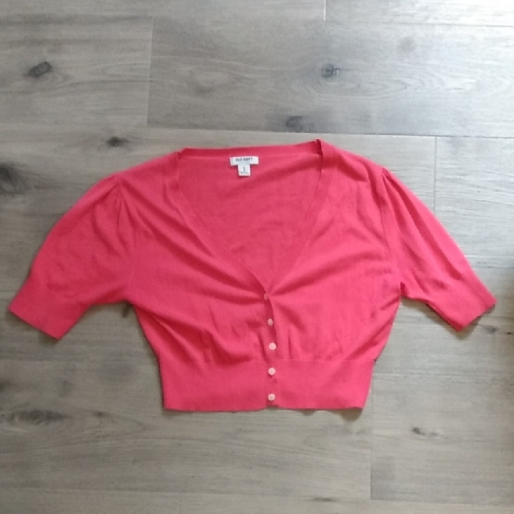 Pink Button-Up Cardigan